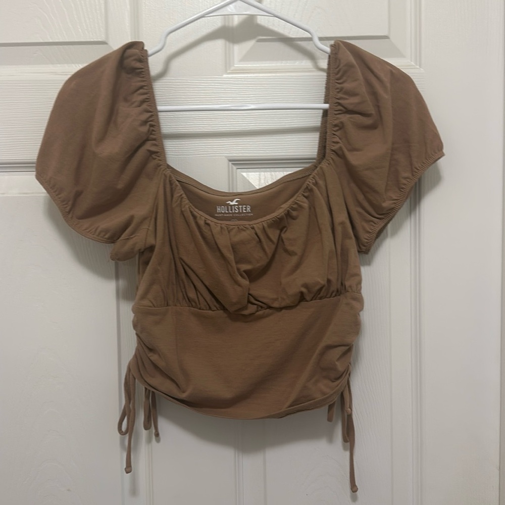 Crop top, brown, Hollister, low cut